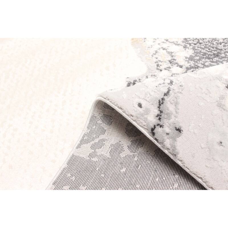 ECARPETGALLERY Machine Made Bloom Ivory Area Rug