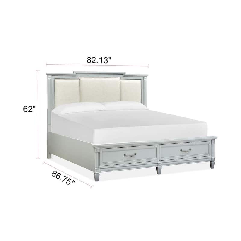 Magnussen Home Glenbrook Pebble Upholstered Panel Storage Bed