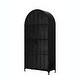 preview thumbnail 5 of 5, Arched Metal Cabinet with 2 Glass Doors and 3 Shelves - 36.0"L x 16.8"W x 76.8"H