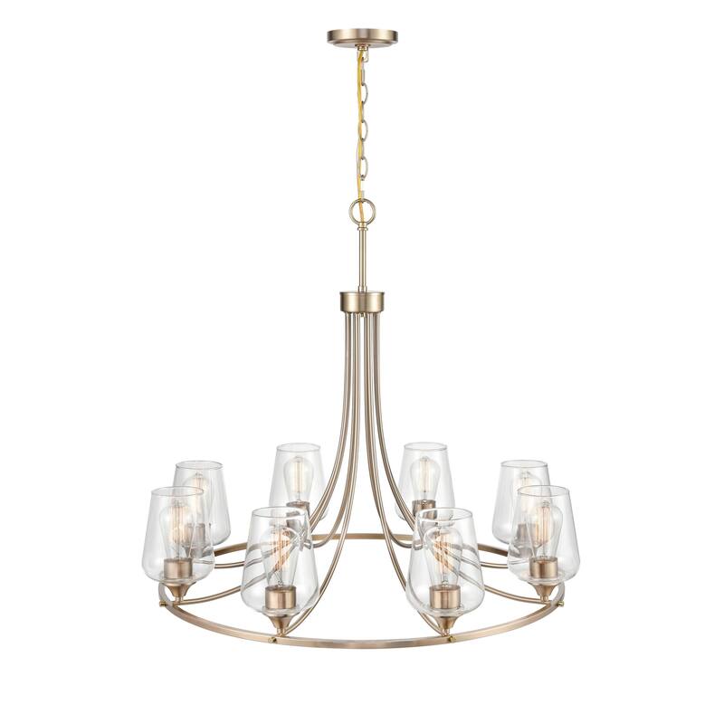 Millennium Lighting Ashford 8 Light Modern Gold Chandelier Ceiling Fixture with Clear Glass Shades - Modern Gold