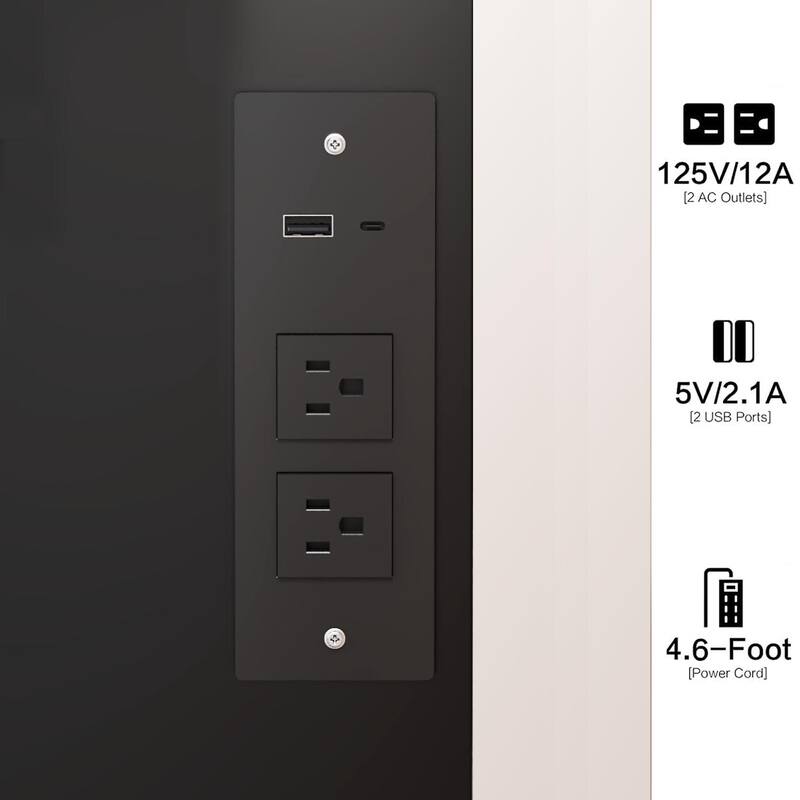 Full Body Mirror + LED Vanity Set with Power Station - 17" Touch Mirror, 3 Colors & Storage