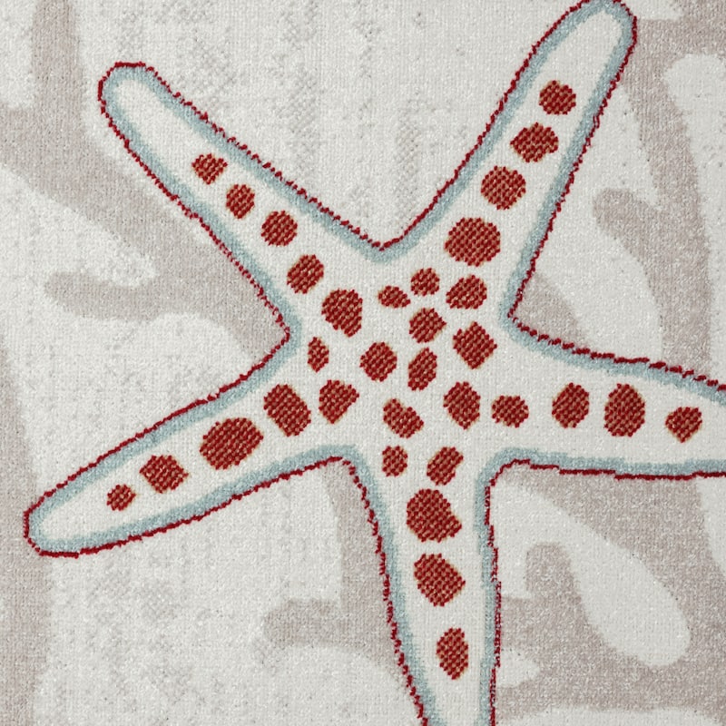 Home Dynamix Marine Coral Coastal Starfish Indoor/Outdoor Area Rug