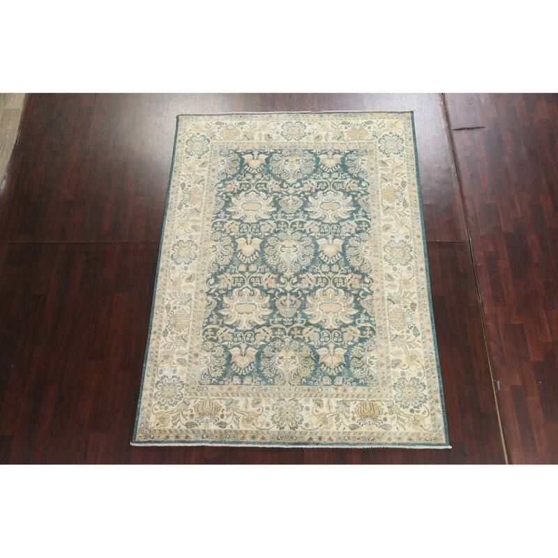 Vegetable Dye Traditional Floral Ziegler Wool Area Rug Hand-knotted - 6'7" x 9'0"