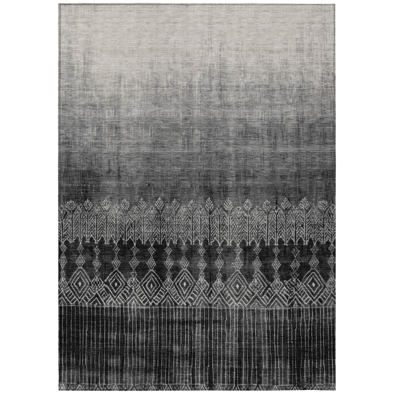 Machine Washable Indoor/ Outdoor Boho Ombre Chantille Rug
