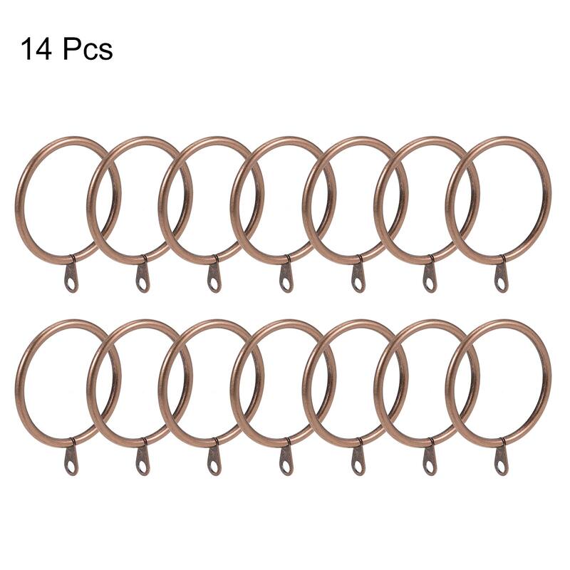 Curtain Rings, Metal Drapery Ring for Curtain Rods 14 Pcs - Copper - 45mm