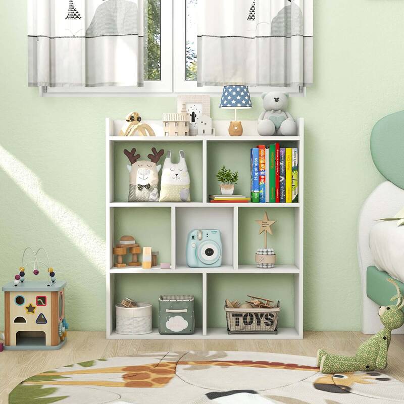 Costway 1/2 PCS 7-cube Bookcase Open Storage Shelf with Anti-tipping - See Details
