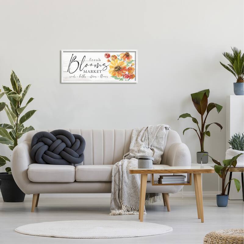 Stupell Fresh Blooms Market Seeds Bulbs Stems Flower Illustration Framed Giclee Art Design By Courtney Morgenstern