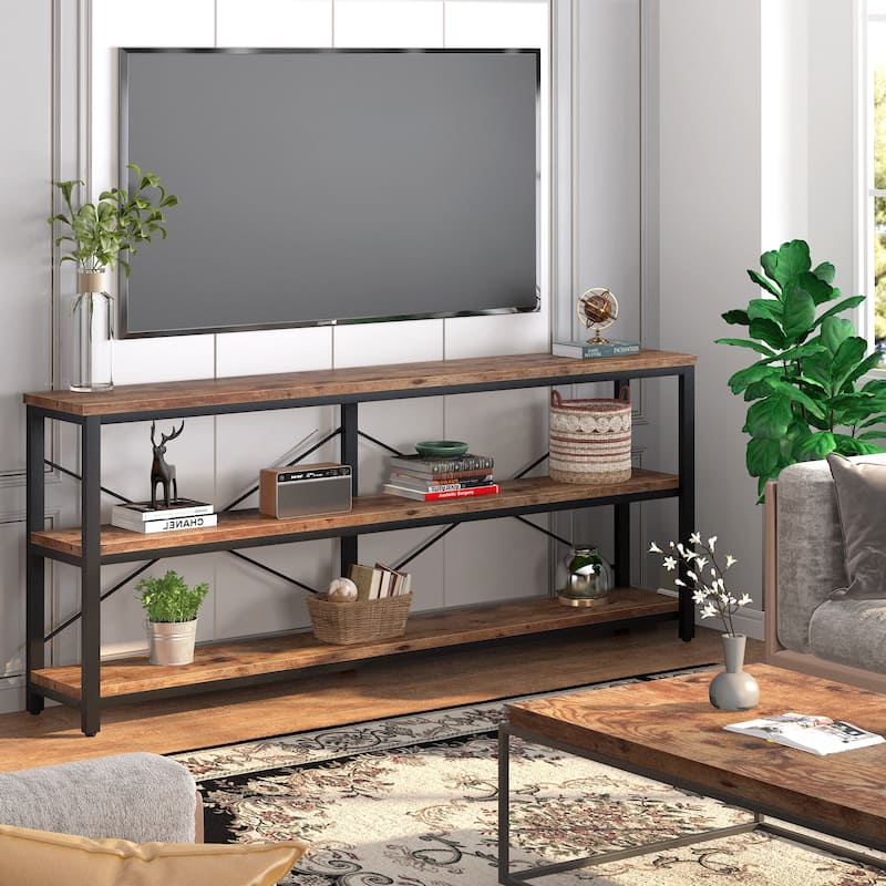 Extra Long Sofa Console Table with Storage for Entryway