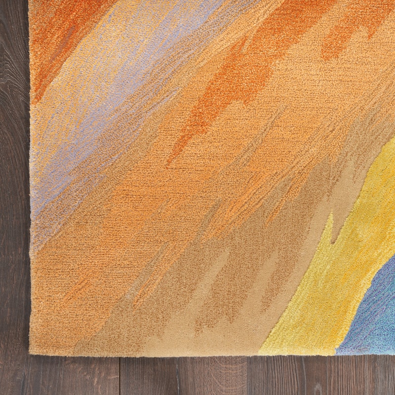 Nourison Prismatic Modern Abstract Sunset Watercolor Area Rug