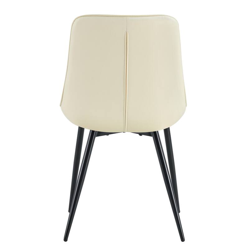 Modern Fabric Dining Chair w/ Grid Pattern and Metal Frame (Set of 2)
