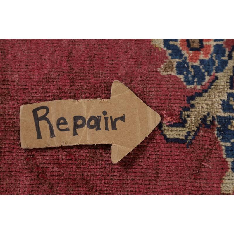 Pink Floral Mahal Persian Large Antique Area Rug Handmade Wool Carpet - 10'4"x 13'6"