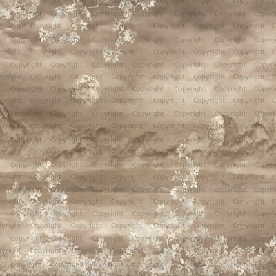 Celestial Night Sky Wallpaper Mural Golden Foliage Moon