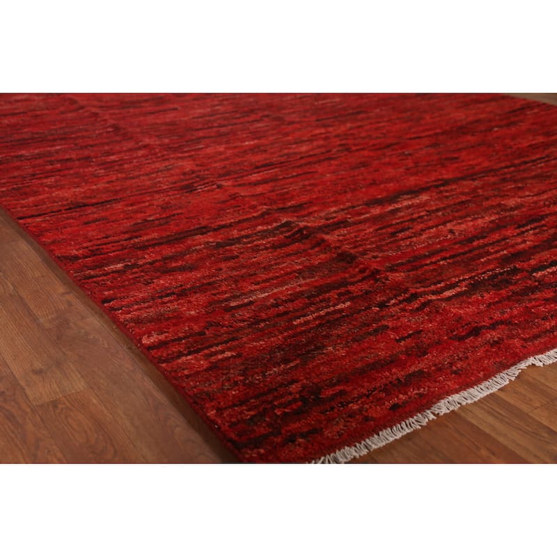Red Moroccan Oriental Area Rug Handmade Bedroom Wool Carpet - 6'9" x 10'3" - 6'9" x 10'3" - Red