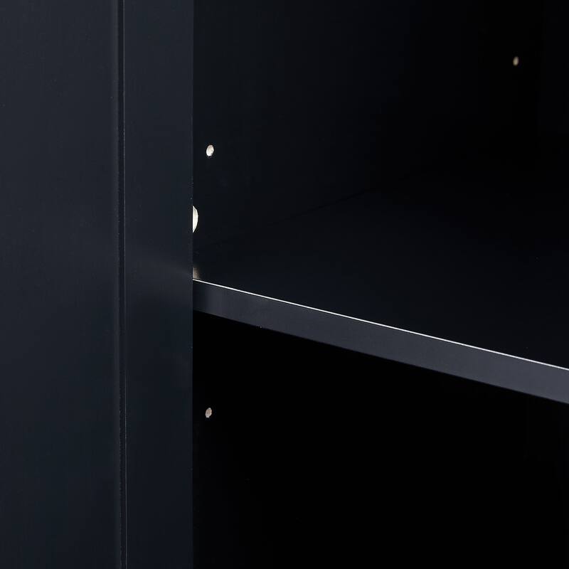 70" Tall Storage Cabinet with Doors and Three Drawers for Bathroom/Office