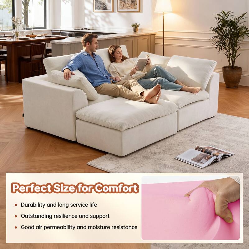 Modern L-Shaped Sectional Sofa with Chaise Lounge,Compressed Sectional Sofa Modern Minimalist Style Corduroy Couch