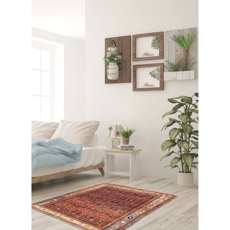 ECARPETGALLERY Hand-knotted Andelz Dark Copper Wool Rug - 4'2 x 5'5