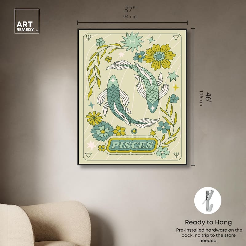 Pisces Stars Card Canvas by Art Remedy