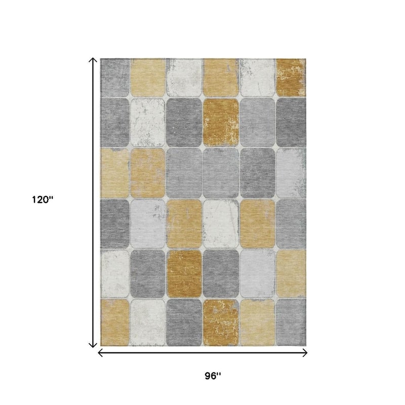 HomeRoots Geometric Transitional Rectangle Outdoor Rug