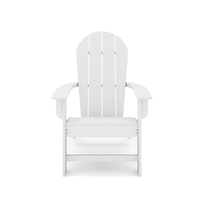 Brown Adirondack Chair - Premium Hdpe Poly Lumber For Pool (Excluding the table) - White