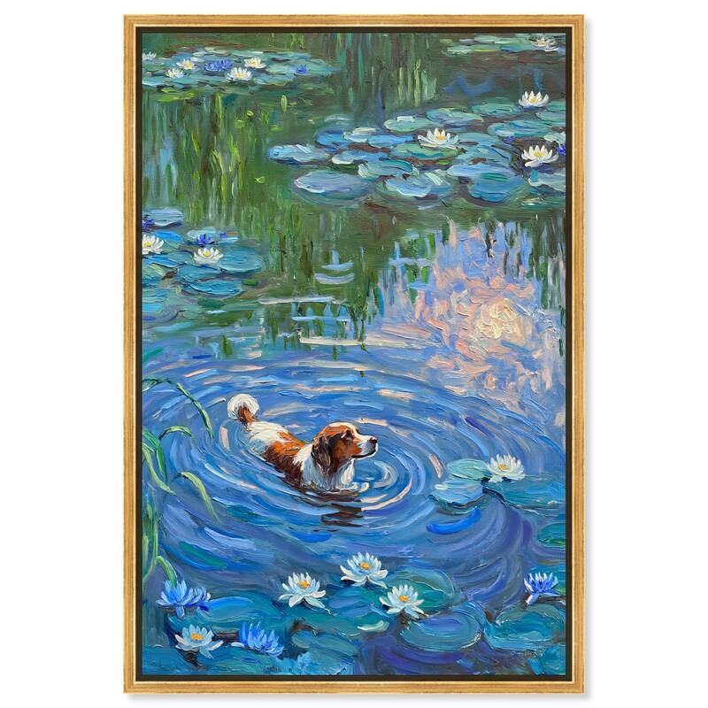 Lily Lagoon I Canvas Modern Classic by Art Remedy - Gold - 24" x 36"