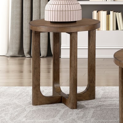 Aitana Round Wood End Table