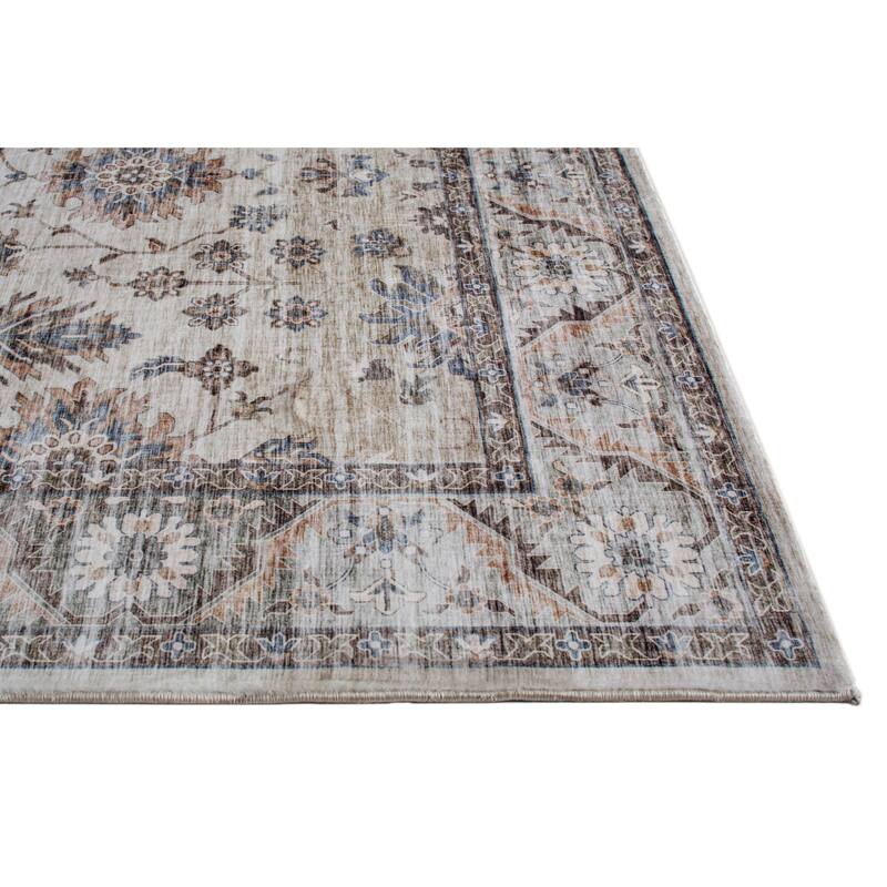 Domani Comfort Distressed Oriental Faux Fur Rug