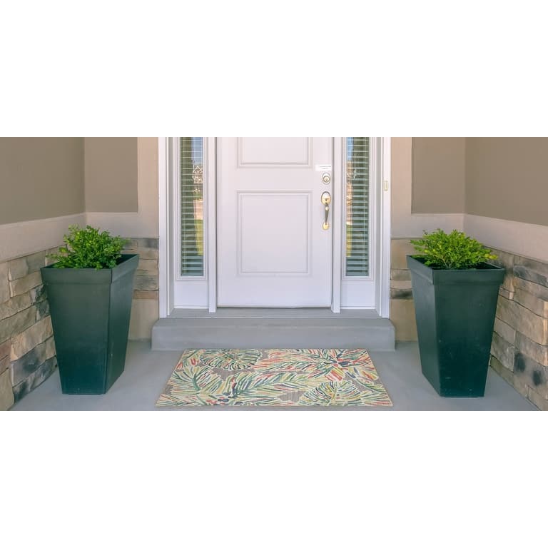 Indoor/Outdoor Water Resistant Miami Ivory & Blue Washable Area Rug Washable Area Rug - 2' x 3'