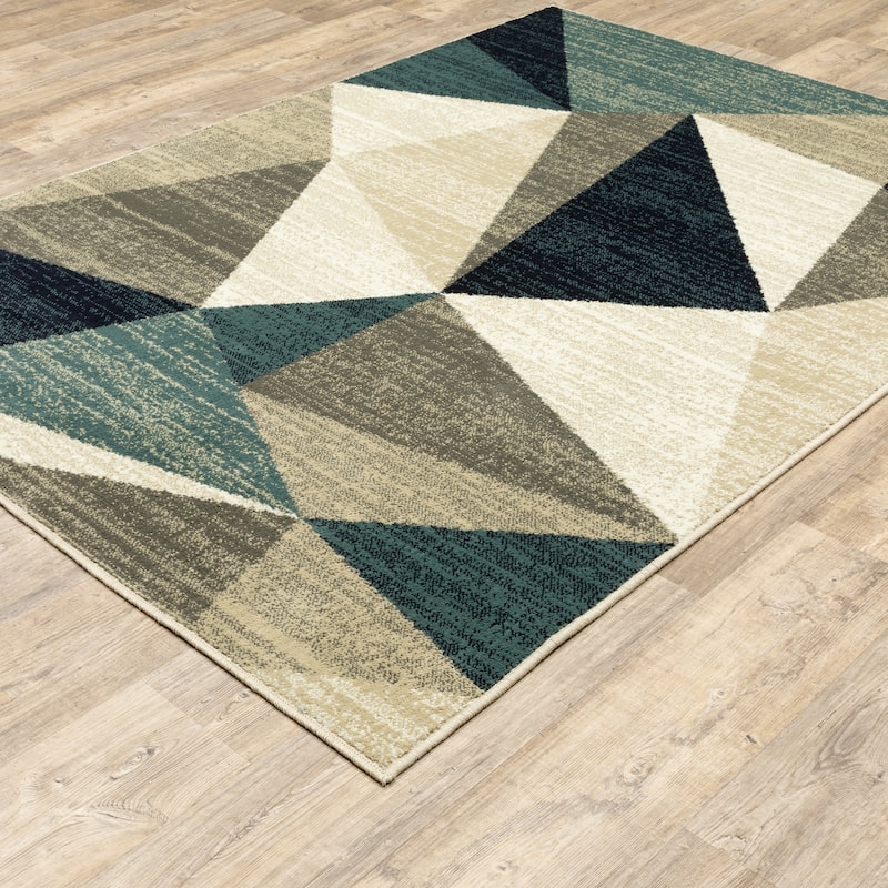 Style Haven Drosbacken Geometric Grey/ Blue Area Rug