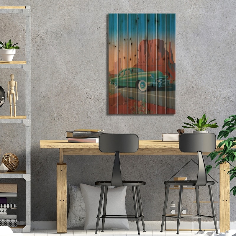 Monument Valley Print On Wood by Richard Courtney - Multi-Color