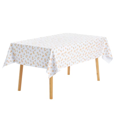 1 Pack Rectangle PVC Tablecloth, Floral Waterproof Table Cover
