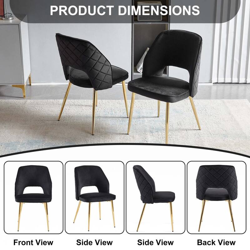 Velvet Dining Chairs with Metal Legs,Set of 4