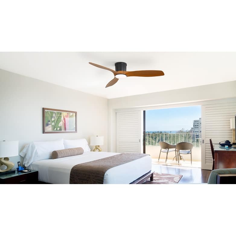 52 inch Smart Ceiling Fan with Light Remote 3 ABS Blades 18W Dimmable LED Reversible DC Motor