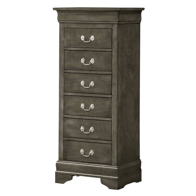 7-Drawer Wooden Bedroom Chest - 51" - Gray
