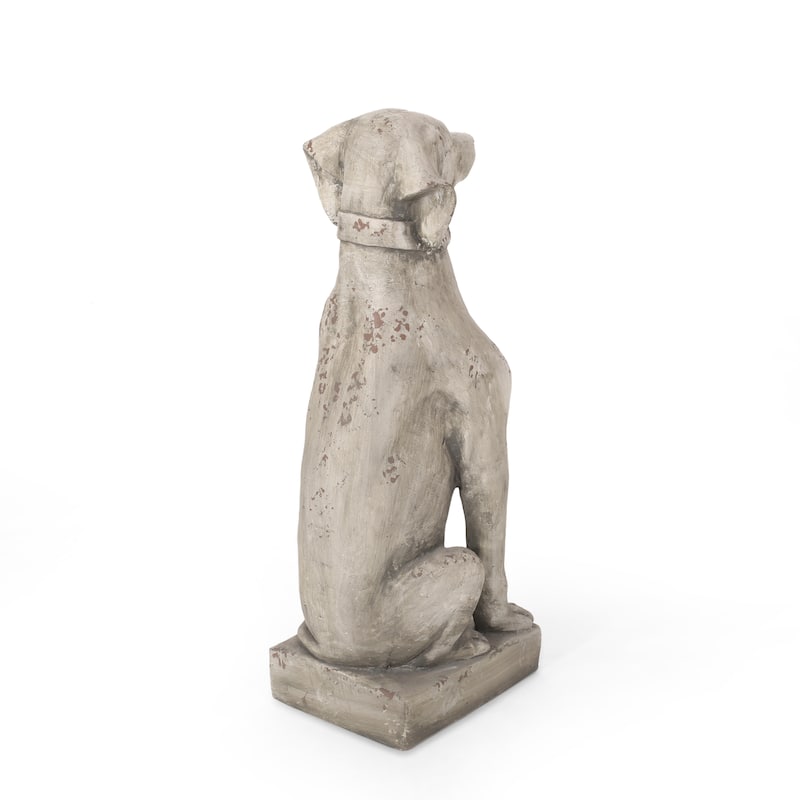 Gomer Outdoor Cast Stone Outdoor Dog Garden Statue by Christopher Knight Home