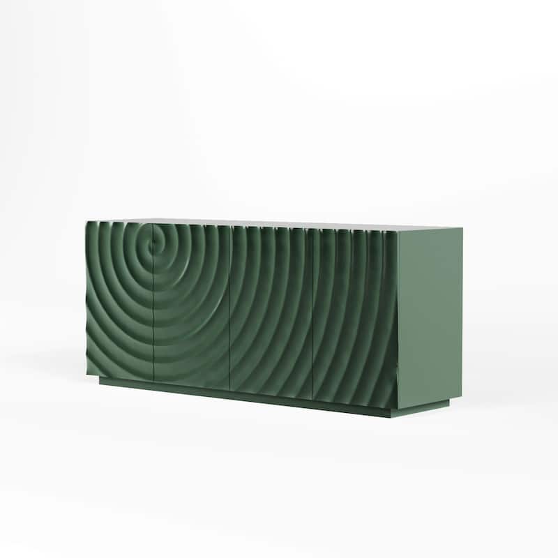 59" Green Morden Pantry Cabinet with 4 Doors