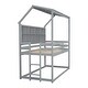 preview thumbnail 9 of 21, Twin over Twin House Loft Bed with Guardrails,Roof,Shelves and Ladder for home