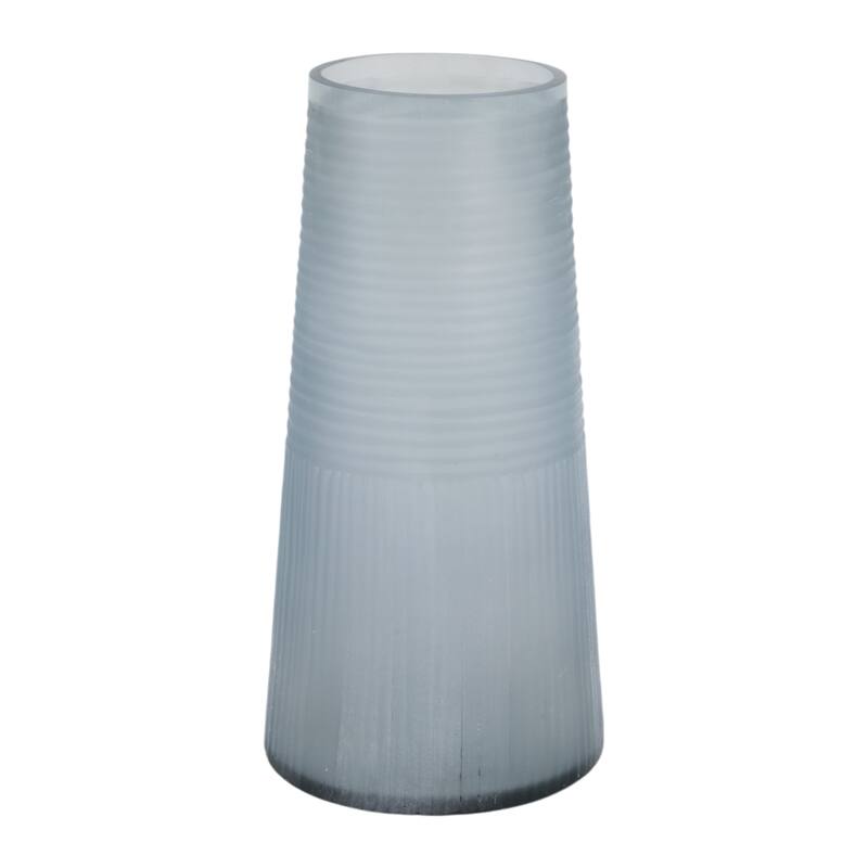 Glass Decorative Vase Modern Sleek Contemporary Design for Home Decor - 6" x 6" x 12"