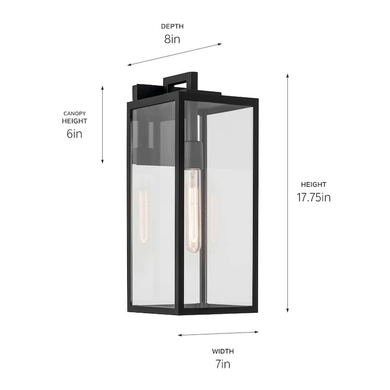 Kichler Lighting Branner 17.75 in. 1-Light Outdoor Wall Sconce