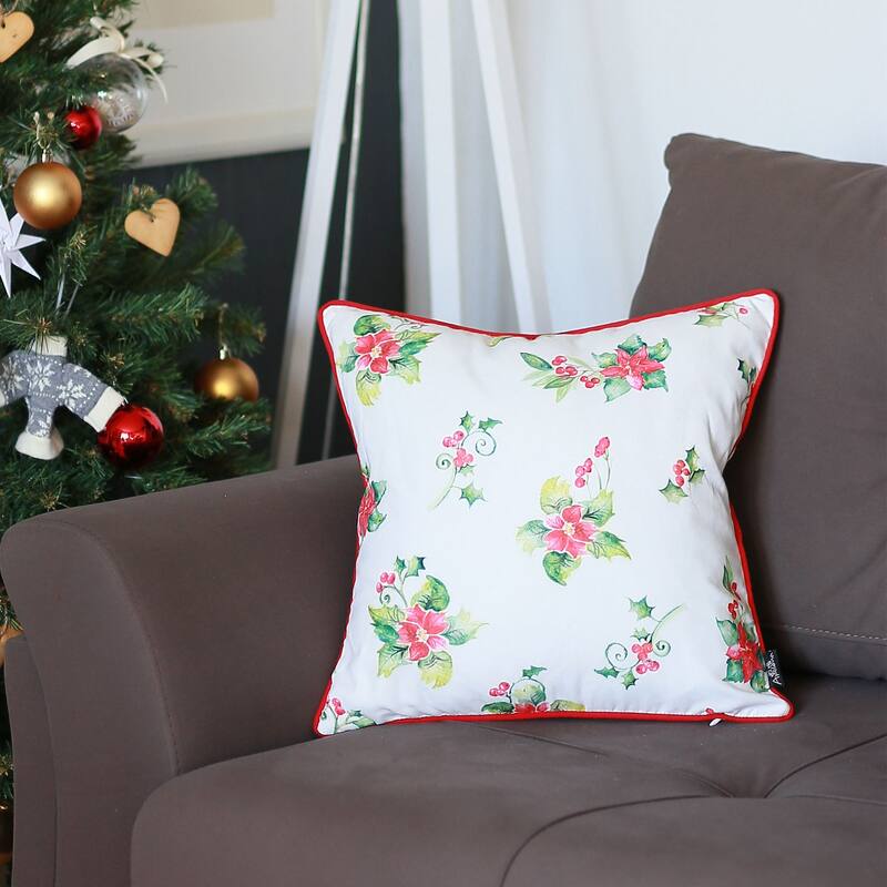Decorative Christmas Themed Single Throw Pillow Cover Square