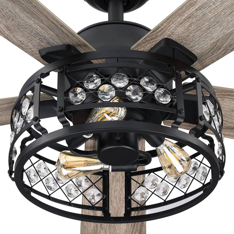 52" 5-Blade 3-Light Farmhouse Ceiling Fan with Light