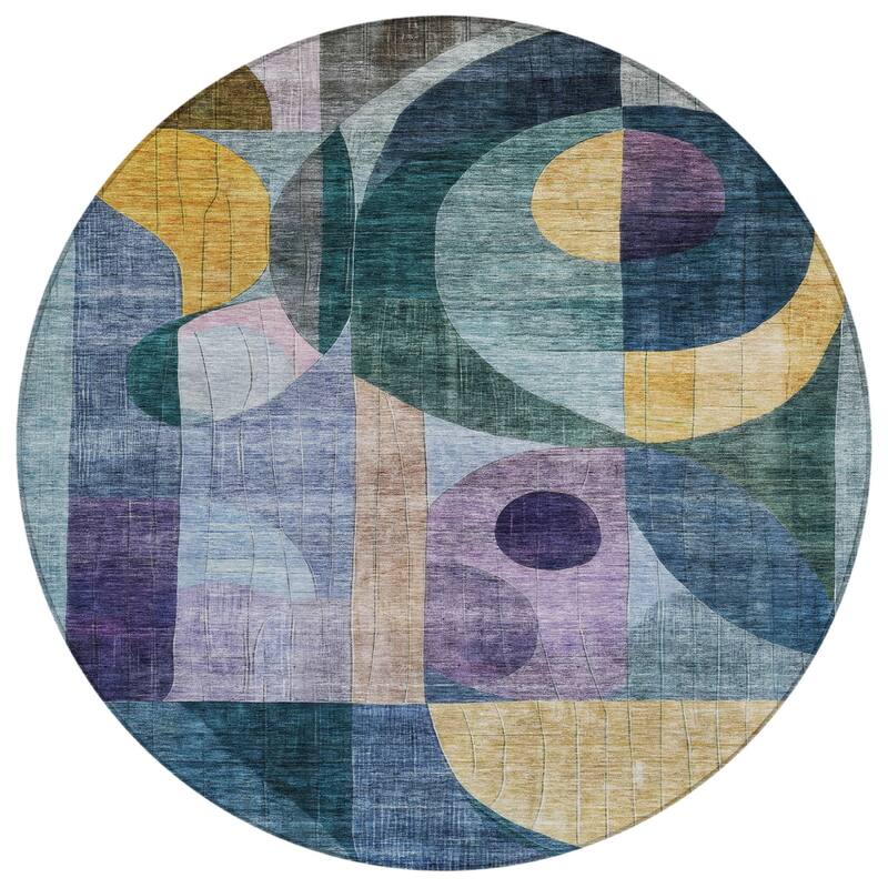 HomeRoots Abstract Transitional Rectangle Outdoor Rug