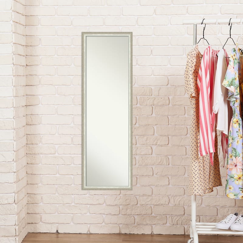 Two Tone Non-Beveled Wood Framed Full-Length On the Door Mirror - Glass Size 14x48