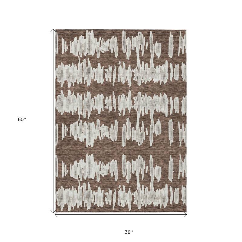 HomeRoots Striped Transitional Rectangle Outdoor Rug