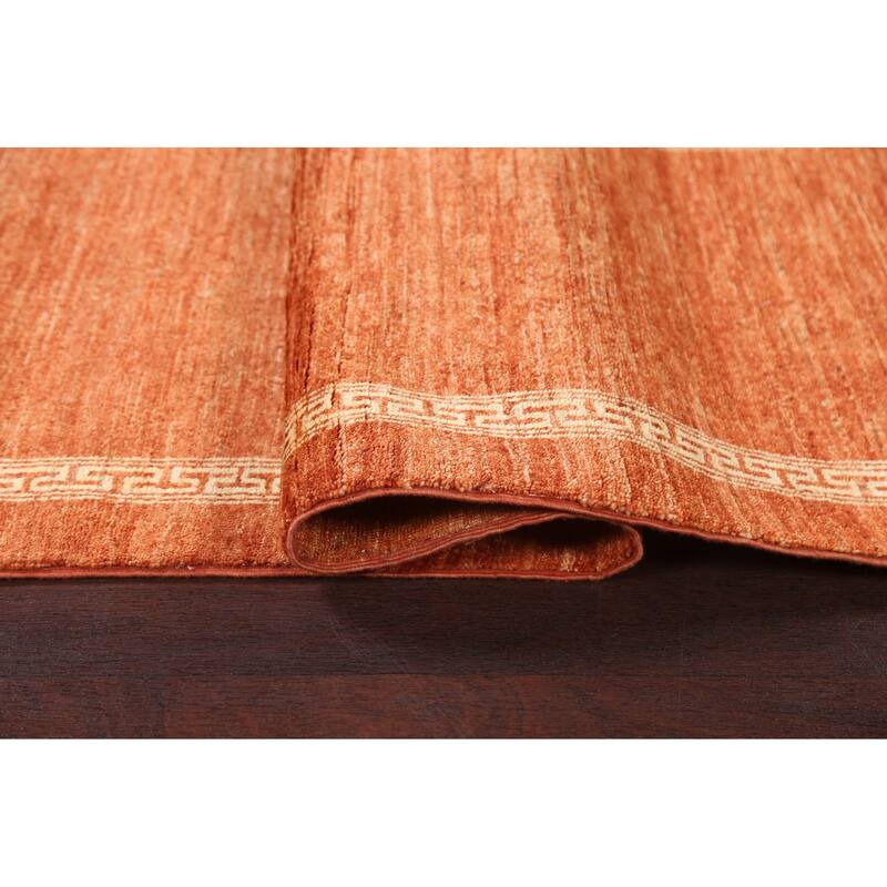 Orange Gabbeh Kashkoli Runner Rug Hand-knotted Oriental Wool Carpet - 2'7" x 9'0"