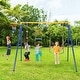 preview thumbnail 1 of 6, 4-in-1 660 lbs Heavy Duty Swing Set for Kids Aged 3-9 Years Old-Yellow - 97" x 75" x 74" (L x W x H) Yellow-Blue