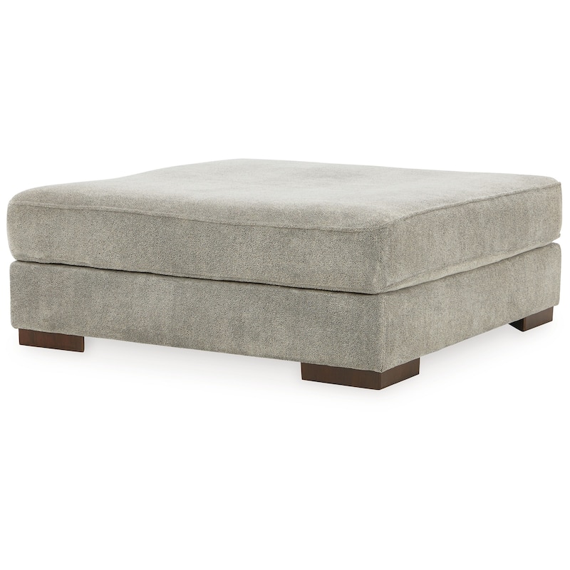 Nexy Oversize Ottoman, Modern Style Smoke Gray Chenille 51 Inch Square