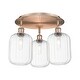 preview thumbnail 18 of 18, Innovations Lighting Endless Possibilities Ballston - Preston - 3 Light 19" Jar Shade Flush Mount Clear/Antique Copper