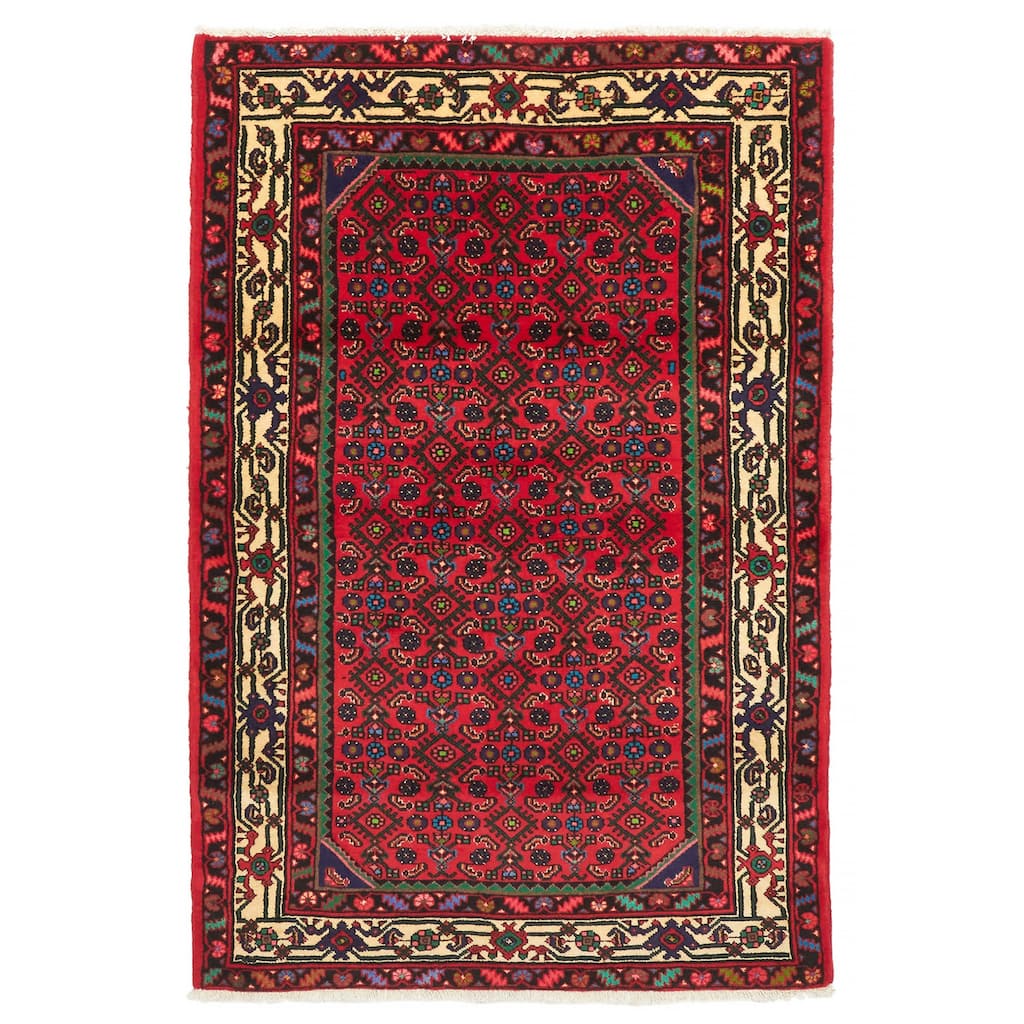 ECARPETGALLERY Hand-knotted Andelz Red Wool Rug - 3'5 x 5'2