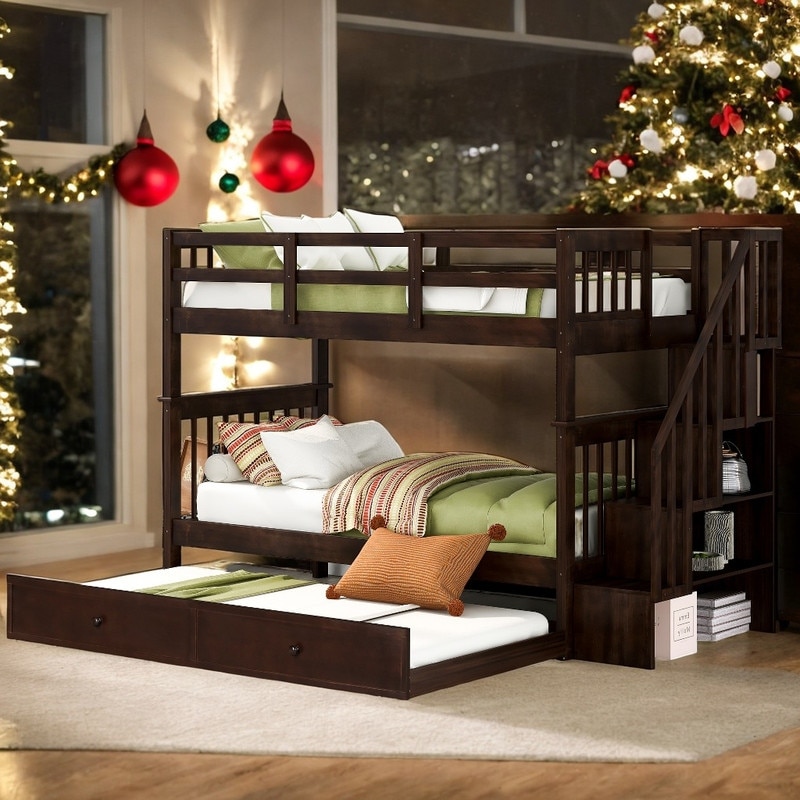 Stairway Twin-Over-Twin Bunk Bed with Twin size Trundle