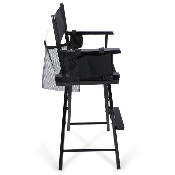 Black Makeup Artist//Director Chair with Cup Holder Storage Bag